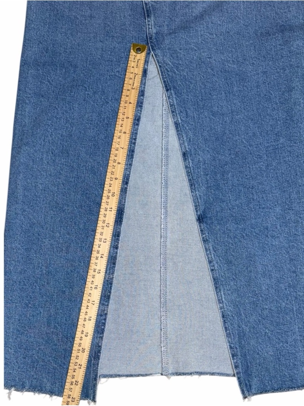 AG Adriano Goldschmied Contour 360 Denim Maxi Skirt Size 28 High Rise Back Slit - Picture 5 of 13